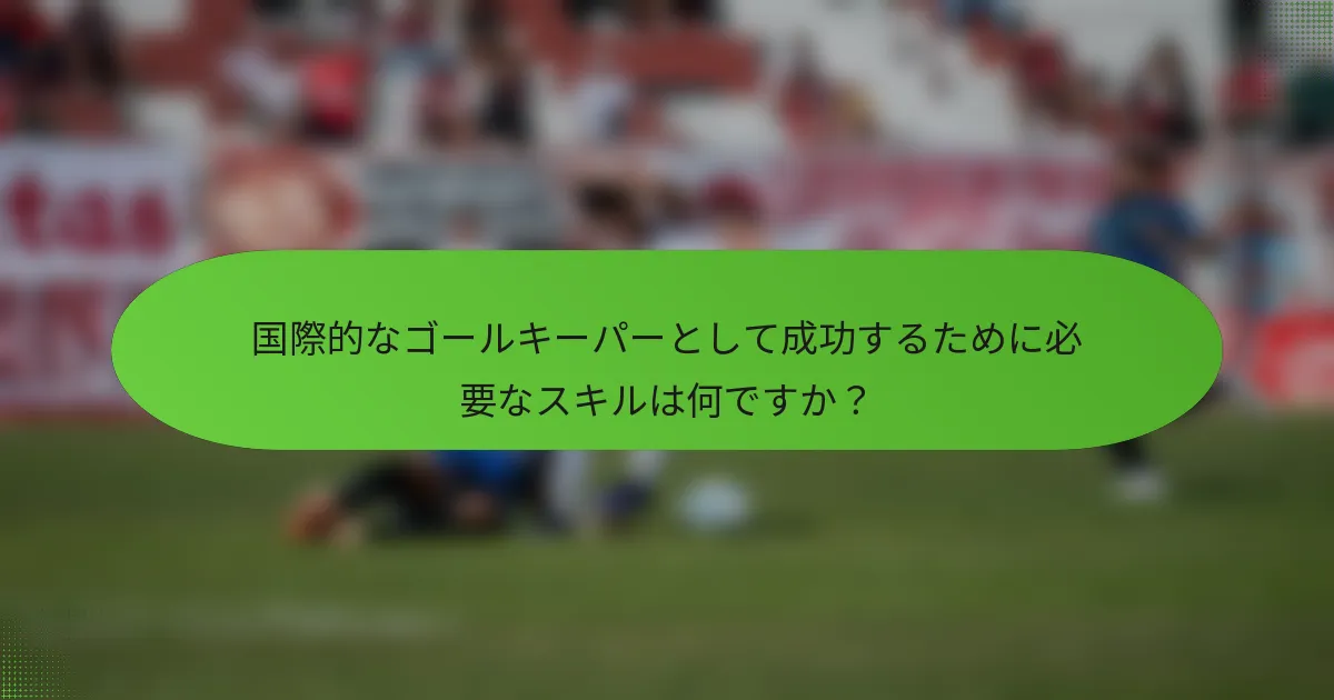 国際的なゴールキーパーとして成功するために必要なスキルは何ですか？